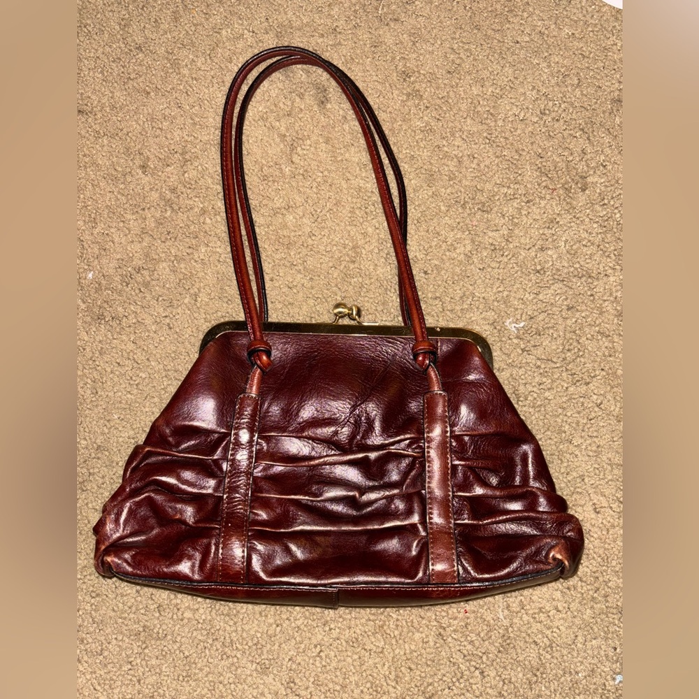 Vintage Brown Leather Handbag
